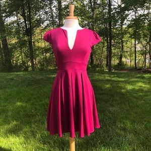 Yellow Star Plum Plunge Neckline Vintage dress